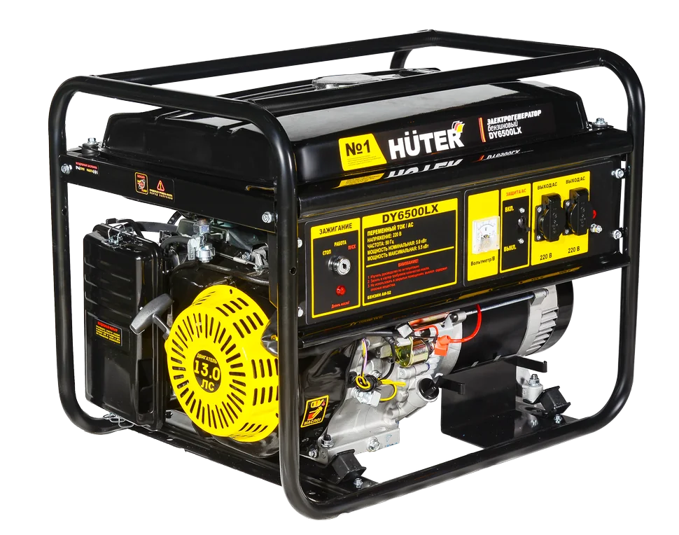 Бензиновый генератор HUTER DY6500LX-электростартер