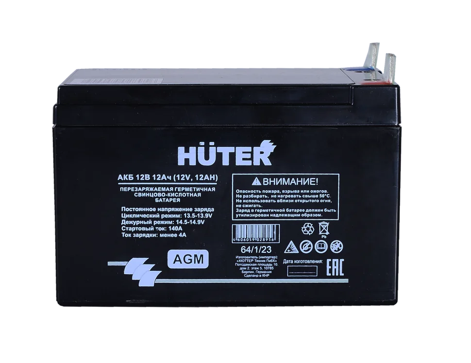 Аккумулятор HUTER 6МТС-9-АП (12 В; 9 А*ч)