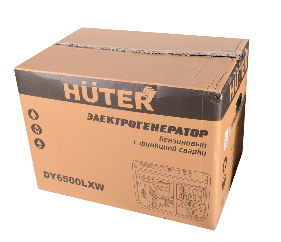 Бензиновый генератор HUTER DY6500LXW с функцией сварки, с колёсами